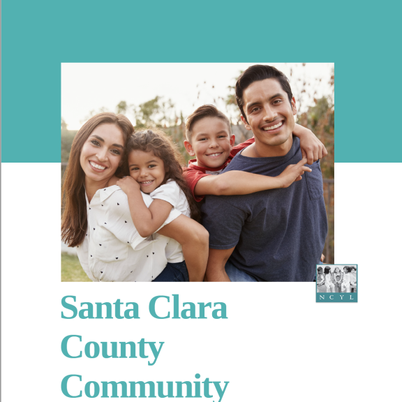 Report cover with title and picture of a family of four