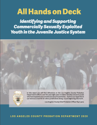 Report cover includes title and blurred picture of youth behind formed in a circle